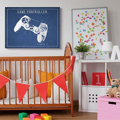 Stupell Home Decor Blueprint of Classic Video Game Controller Figure Two Wall Art