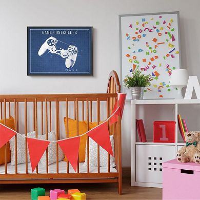 Stupell Home Decor Blueprint of Classic Video Game Controller Figure Two Wall Art