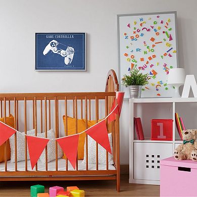 Stupell Home Decor Blueprint of Classic Video Game Controller Figure Two Wall Art