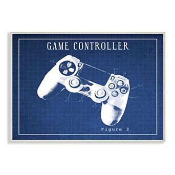 Stupell Home Decor Blueprint of Classic Video Game Controller Figure Two Wall Art