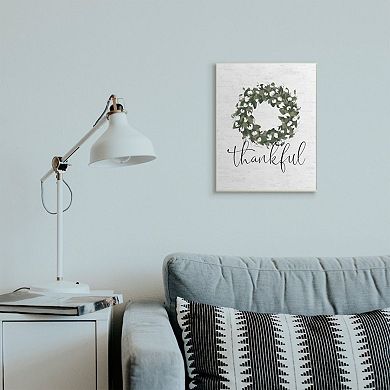 Stupell Home Decor Cotton Flower Country Style Wreath with Thankful Text Wall Art
