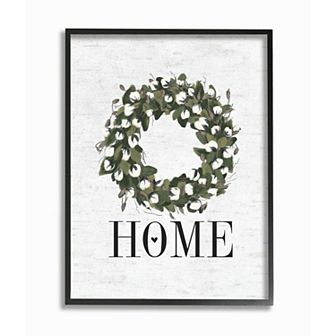 Stupell Home Decor Country Home Wreath Charming Farm Design Framed Wall Art