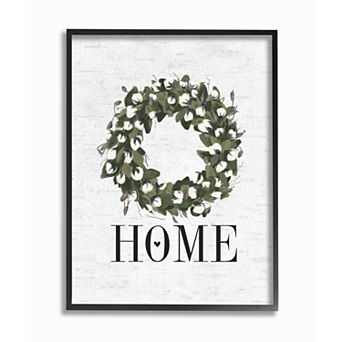 Stupell Home Decor Country Home Wreath Charming Farm Design Framed Wall Art