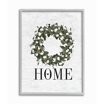 Stupell Home Decor Country Home Wreath Charming Farm Design Framed Wall Art