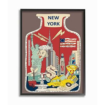 Stupell Home Decor Vintage City Jar New York City Interesting Fun Facts Wall Art