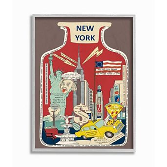 Stupell Home Decor Jar New York City Fun Facts Framed Wall Art