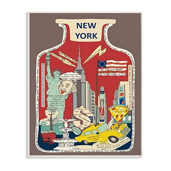 Stupell Home Decor City Jar New York City Fun Facts Plaque Wall Art