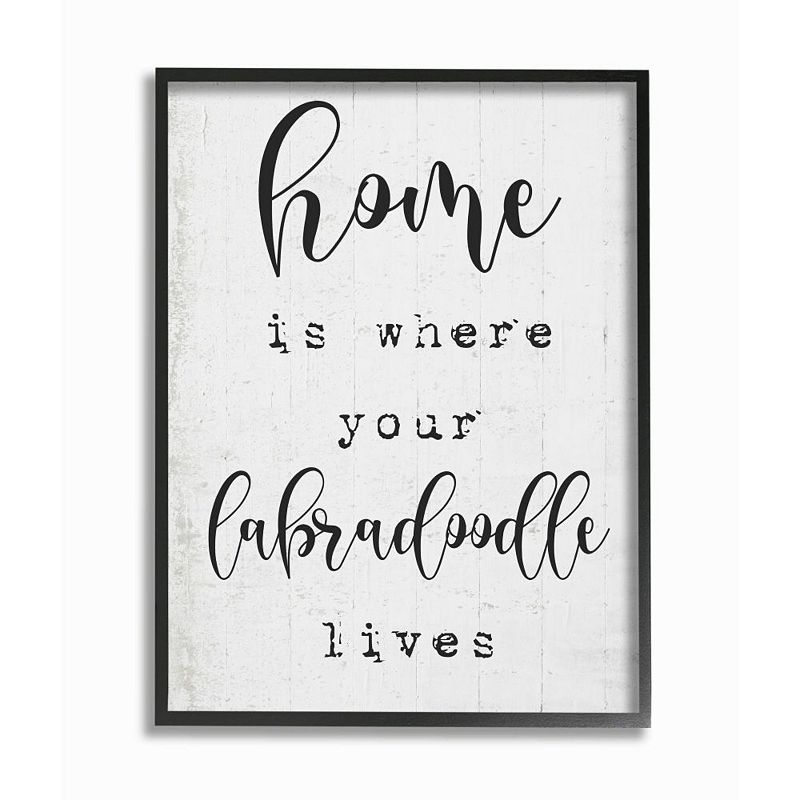 Stupell Home Decor Home is Where Your Labradoodle Lives Framed Wall Art, Wh