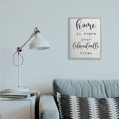 Stupell Home Decor Home is Where Your Labradoodle Lives Framed Wall Art