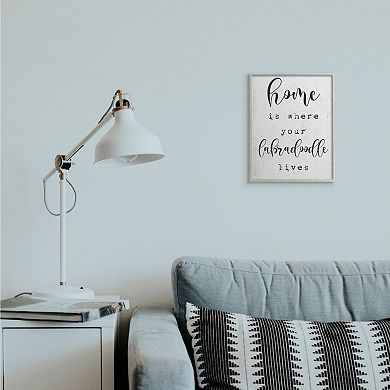 Stupell Home Decor Home is Where Your Labradoodle Lives Framed Wall Art