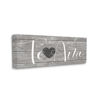 Stupell Home Decor Te Amo Romantic Sign Canvas Wall Art