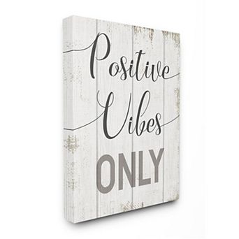 Stupell Home Decor Positive Vibes Only Canvas Wall Art