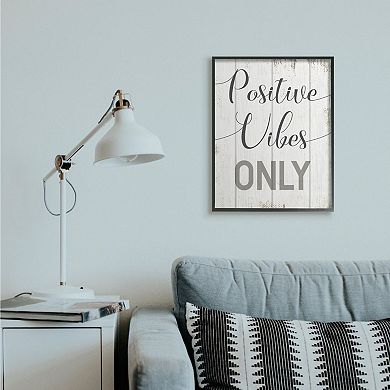 Stupell Home Decor Positive Vibes Only Framed Wall Art