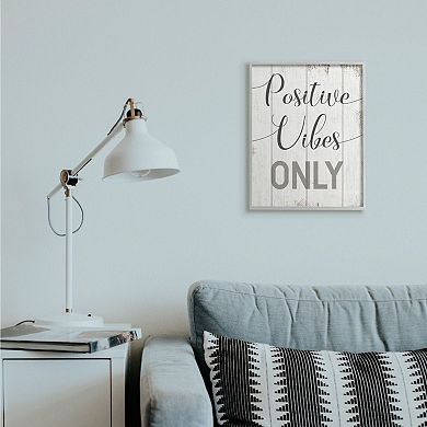 Stupell Home Decor Positive Vibes Only Framed Wall Art