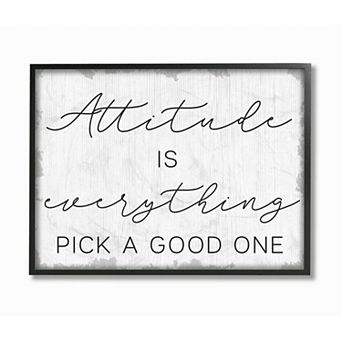 Stupell Home Decor Attitude Is Everything Black Framed Wall Art