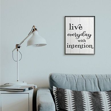 Stupell Home Decor Live Everyday With Intention Black Framed Wall Art