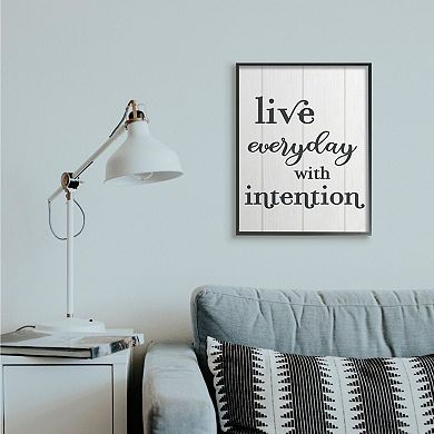 Stupell Home Decor Live Everyday With Intention Black Framed Wall Art