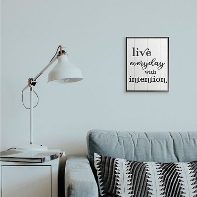Stupell Home Decor Live Everyday With Intention Black Framed Wall Art