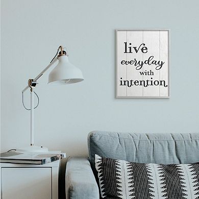 Stupell Home Decor Live Everyday With Intention Gray Framed Wall Art
