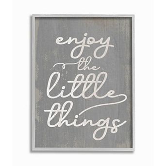 Stupell Home Decor Enjoy The Little Things Gray Framed Wall Art