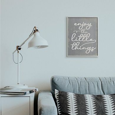Stupell Home Decor Enjoy The Little Things Gray Framed Wall Art
