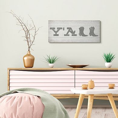 Stupell Home Decor Y'all Canvas Wall Art