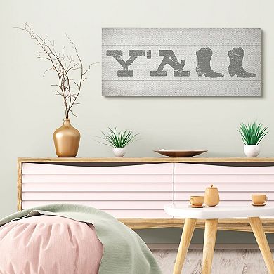 Stupell Home Decor Y'all Canvas Wall Art