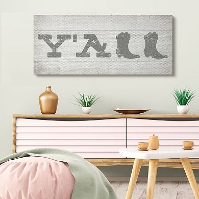 Stupell Home Decor Y'all Canvas Wall Art