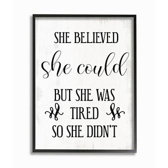 Stupell Home Decor She Believed She Could Black Framed Wall Art