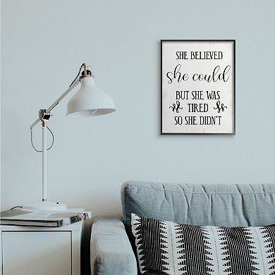 Stupell Home Decor She Believed She Could Black Framed Wall Art