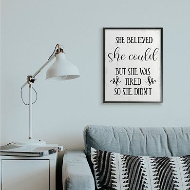 Stupell Home Decor She Believed She Could Black Framed Wall Art