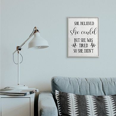 Stupell Home Decor She Believed She Could Gray Framed Wall Art