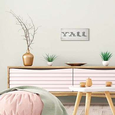 Stupell Home Decor Y'all Welcome Phrase Plaque Wall Art