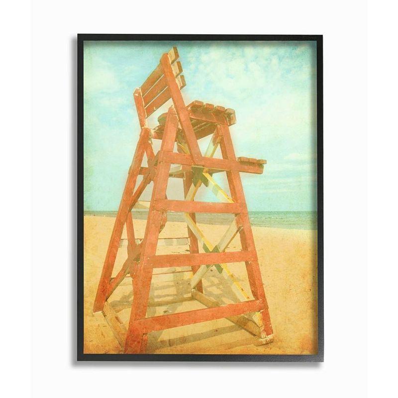 Stupell Home Decor Red Lifeguard Chair Framed Wall Art, Multi