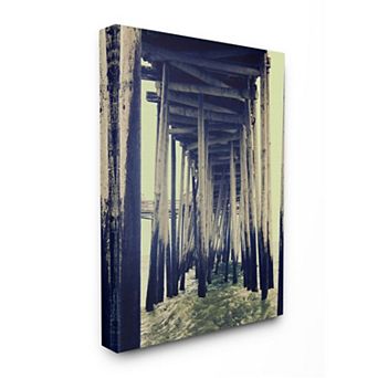 Stupell Home Decor Wind Waves under Distressed Pier Canvas Wall Art