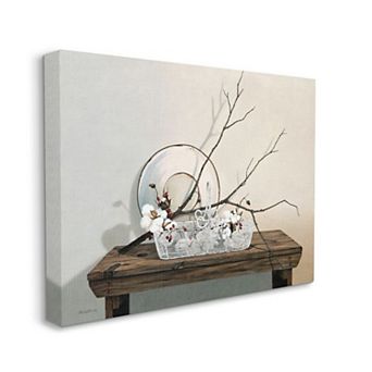 Stupell Home Decor Winter Farm Table with Cotton Floral Canvas Wall Art