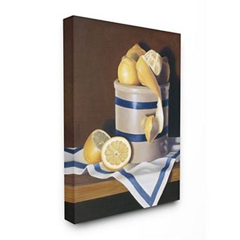 Stupell Home Decor Country Lemon Peel Jar Still-Life Canvas Wall Art