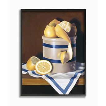 Stupell Home Decor Country Lemon Peel Jar Still-Life Framed Wall Art