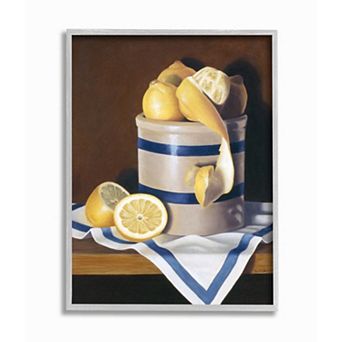 Stupell Home Decor Country Lemon Peel Jar Still-Life Framed Wall Art