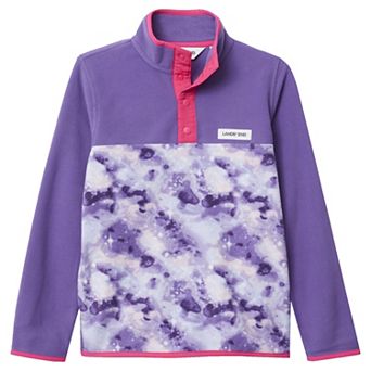 Lands' End Kids 2-20 Fleece Snap Neck Pullover