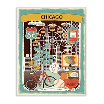 Stupell Home Decor City Jar Chicago Fun Facts Plaque Wall Art