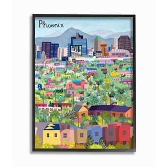 Stupell Home Decor Phoenix Arizona City Framed Wall Art