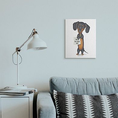 Stupell Home Decor Dachshund 'I'm The Boss' Canvas Wall Art