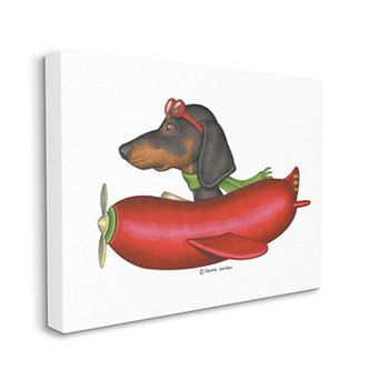 Stupell Home Decor Dachshund Flying in Weenie Mobile Canvas Wall Art