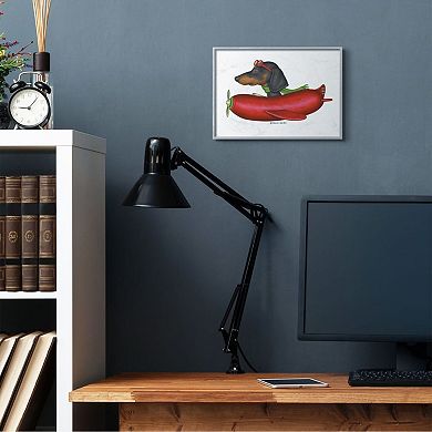 Stupell Home Decor Dachshund Flying in Weenie Mobile Framed Wall Art