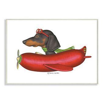 Stupell Home Decor Dachshund Flying in Weenie Mobile Plaque Wall Art