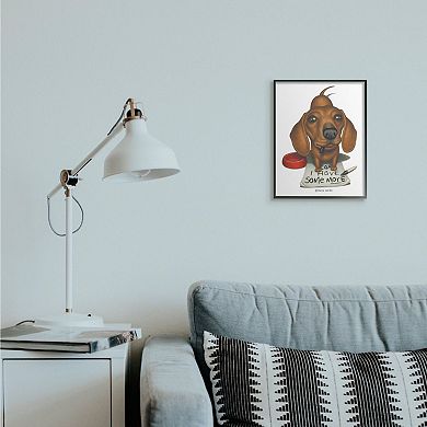 Stupell Home Decor Hungry Dog 'Can I Have Some More' Framed Wall Art