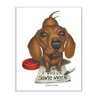Stupell Home Decor Hungry Dog 'Can I Have Some More' Plaque Wall Art
