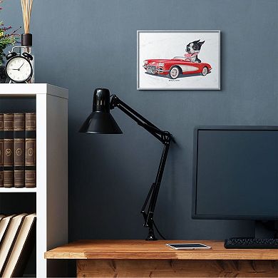 Stupell Home Decor Dog Driving Red Convertible Framed Wall Art