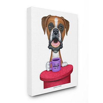 Stupell Home Decor Spoiled Boxer Dog Mug & Donut Canvas Wall Art